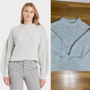 a new day. Target. grey crew neck textured pullover sweater Large